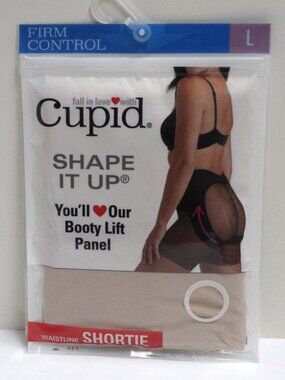 Large Beige Cupid Shape It Up Firm Control Waistline Shortie Booty Lift Panty